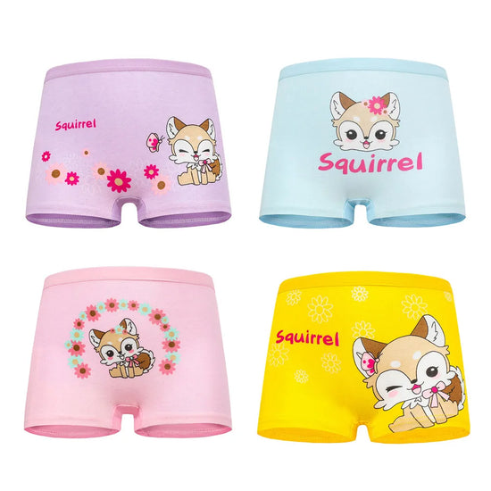 4 Pieces/lot Design Children's Girls Panties Cotton Soft Pretty Cartoon Unicorn Child Underwear for Girls Kids Boxer Breathable - Tasawoq