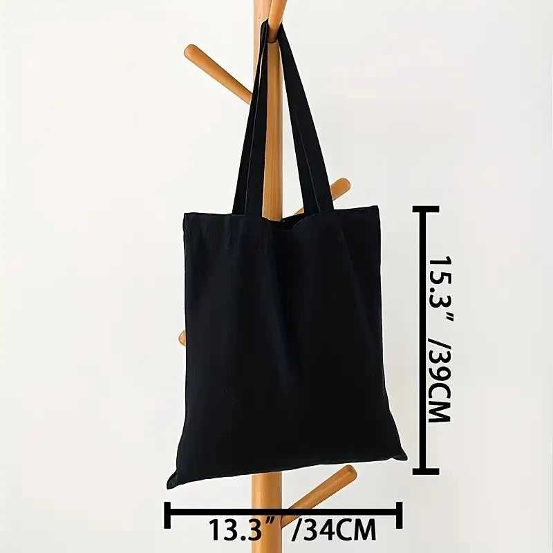 Simple and Casual Solid Color Canvas Material Large Capacity Women's Handheld Shoulder Bag for Shopping and Travel - Tasawoq