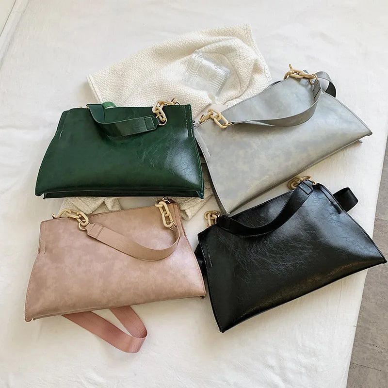 2024 New Design Handbags Women Shoulder Bag Soft Synthetic Leather Crossbody Large Capacity Fashion Female Underarm Bags - Tasawoq