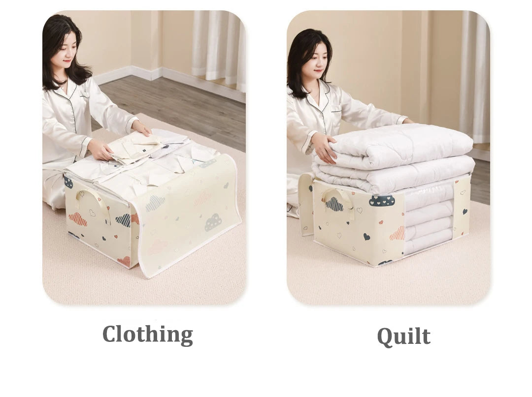 Quilt Clothes Big Capacity Storage Bag Quilt Bedding Storage Closet Organizer Wardrobe Organizer Blanket Sorting Bags Dust-proof - Tasawoq
