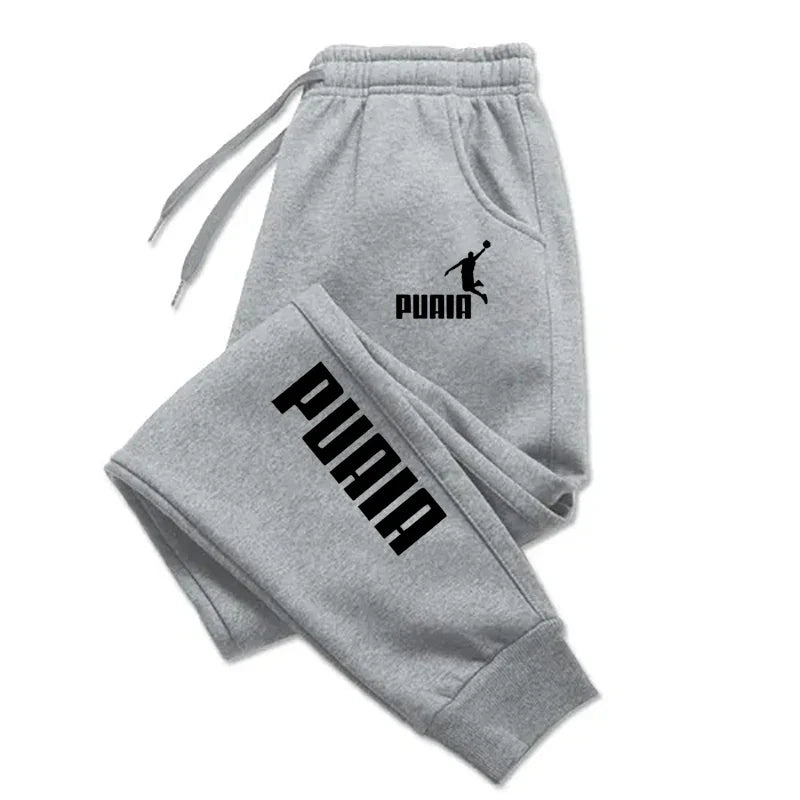 PUAIA Print Men's Pants Autumn/Winter New Sport Jogging Trousers Fitness Loose Fit Clothing Solid Color Outfit Streetwear Pants - Tasawoq