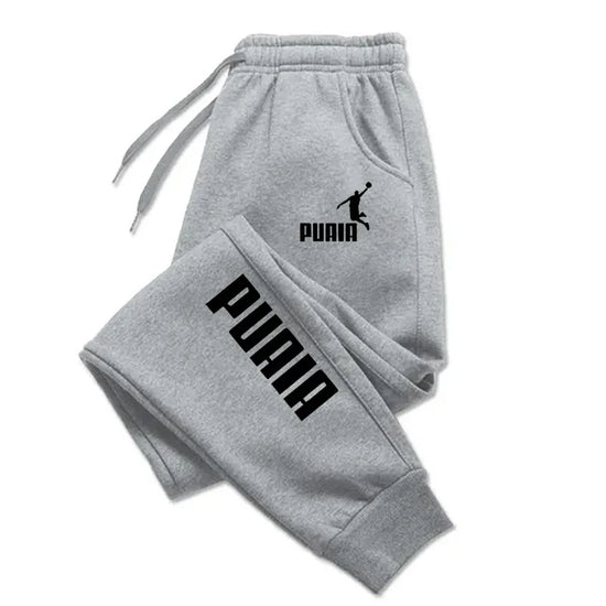 PUAIA Print Men's Pants Autumn/Winter New Sport Jogging Trousers Fitness Loose Fit Clothing Solid Color Outfit Streetwear Pants - Tasawoq