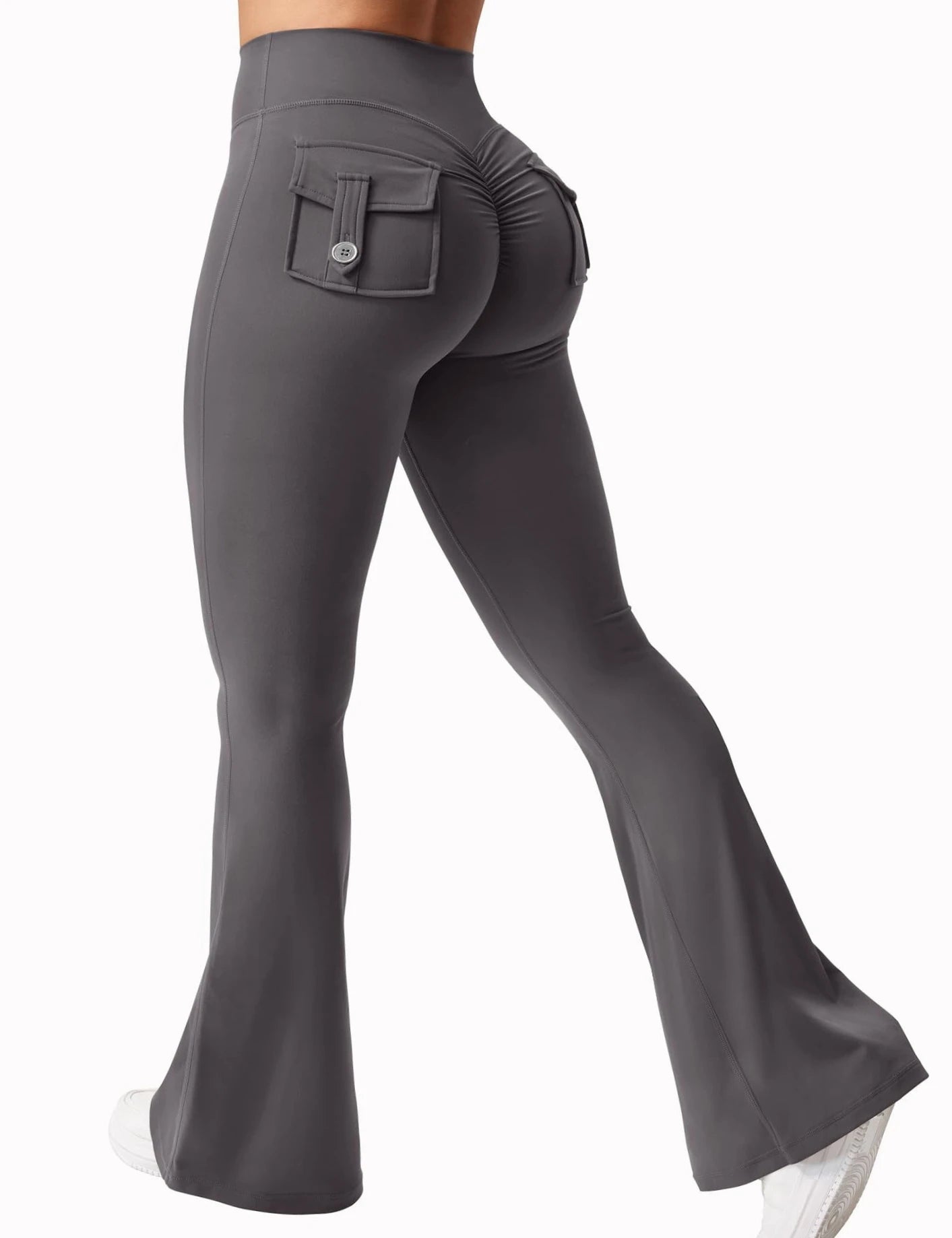 2024 Newest Women Wide Leg High Stretch Yoga Leggings Naked Feeling Compression Fitness Workwear with pockets Yoga Pant ﻿ - Tasawoq
