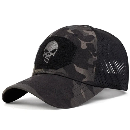2025 NEW Skull Embroidered Top with Patch Breathable Baseball Caps Spring and Autumn Outdoor Adjustable Casual Hat Sunscreen Hat - Tasawoq