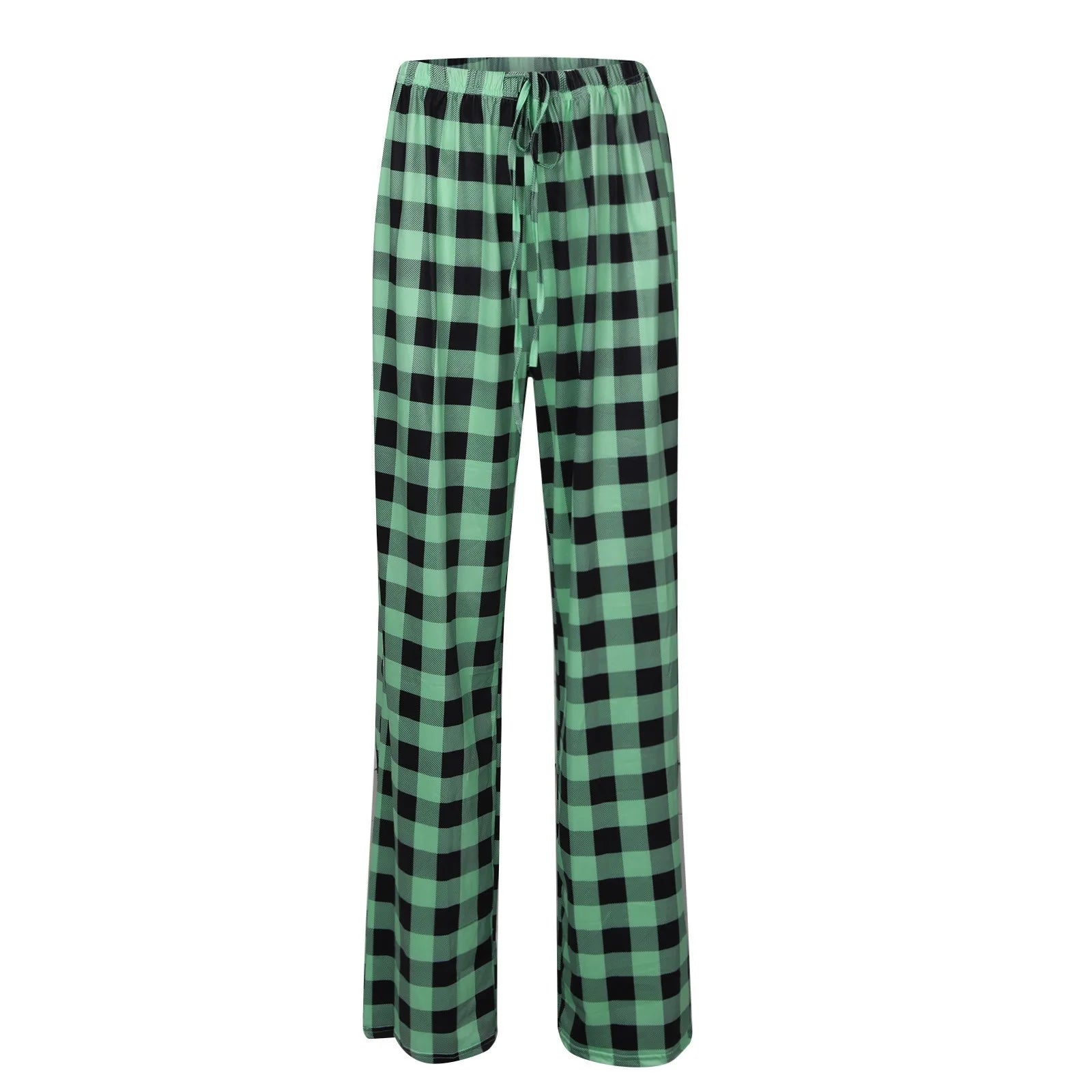 Women Christmas Pajama pants Autumn Winter Plaid Printed Pants Fashion Casual Wide Leg Pants Clothing Streetwear - Tasawoq