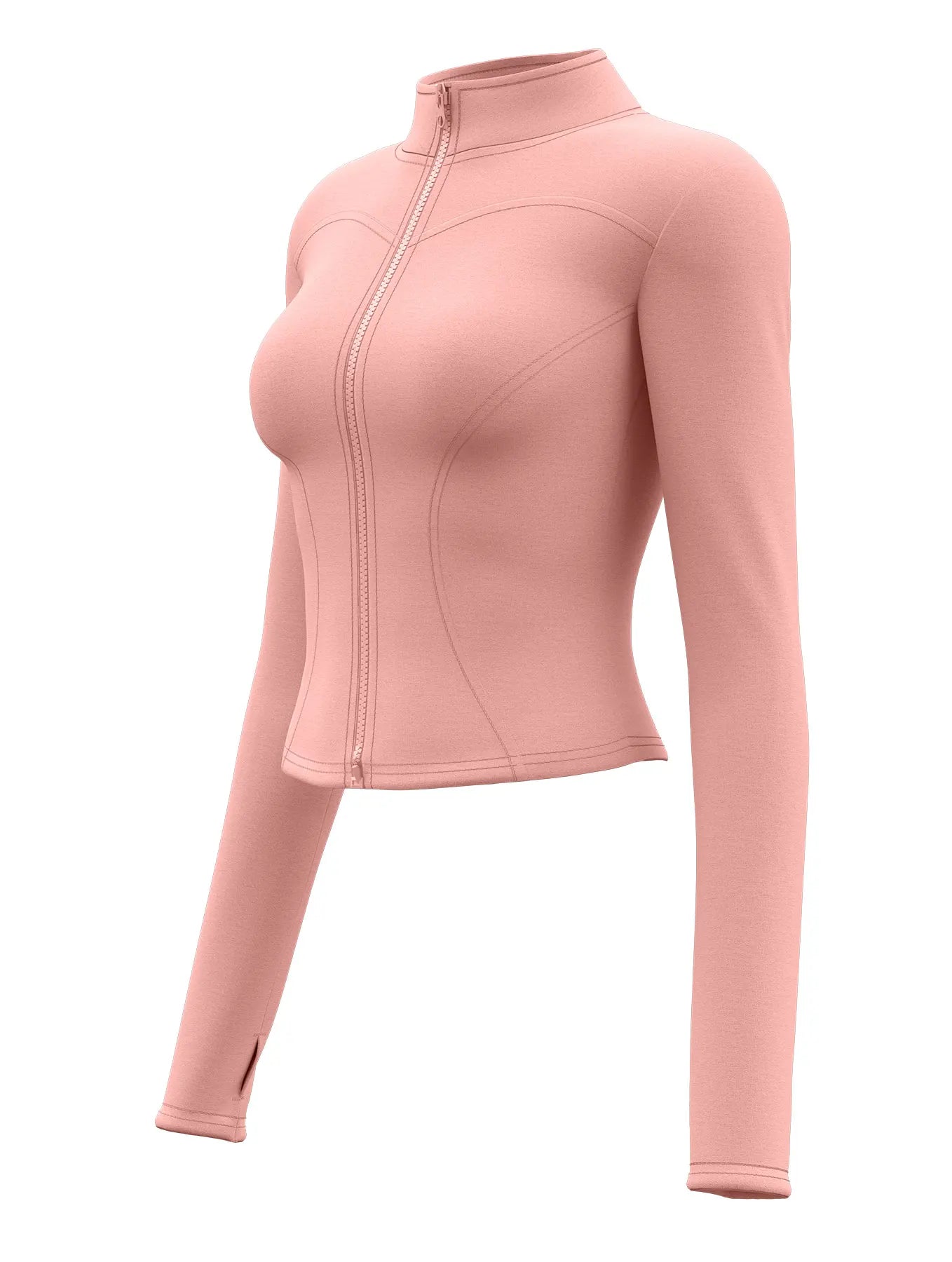 High Quality Waist Slimming Training Tops Women's Tight Stand Collar Full Zipper long Sleeves Fitness Running Yoga shirts - Tasawoq