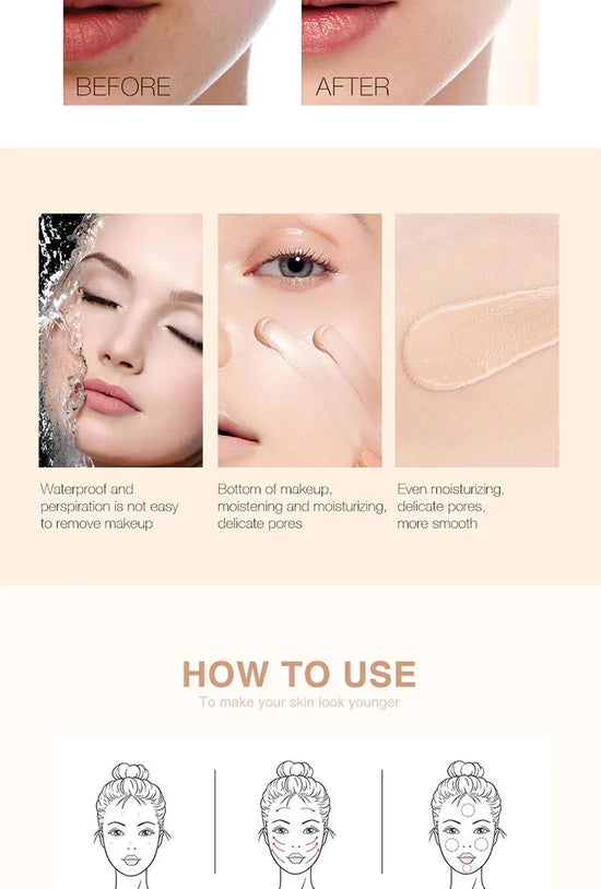 Liquid foundation naturally covers flaws without sticking powder, plain face cream, transparent foundation, conceals blemishes - Tasawoq