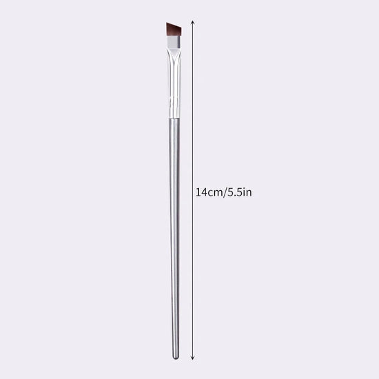 12pcs silvery Super Thin Blade Eyeliner Brush & Soft Makeup Brush Set, Portable Eyebrow Brush & Multipurpose Cosmetic Tool - Tasawoq