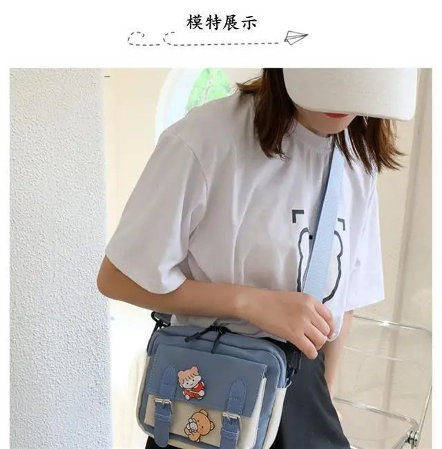 Korean Style Canvas Shoulder Bag For Women New Fashion Female Crossbody - Tasawoq