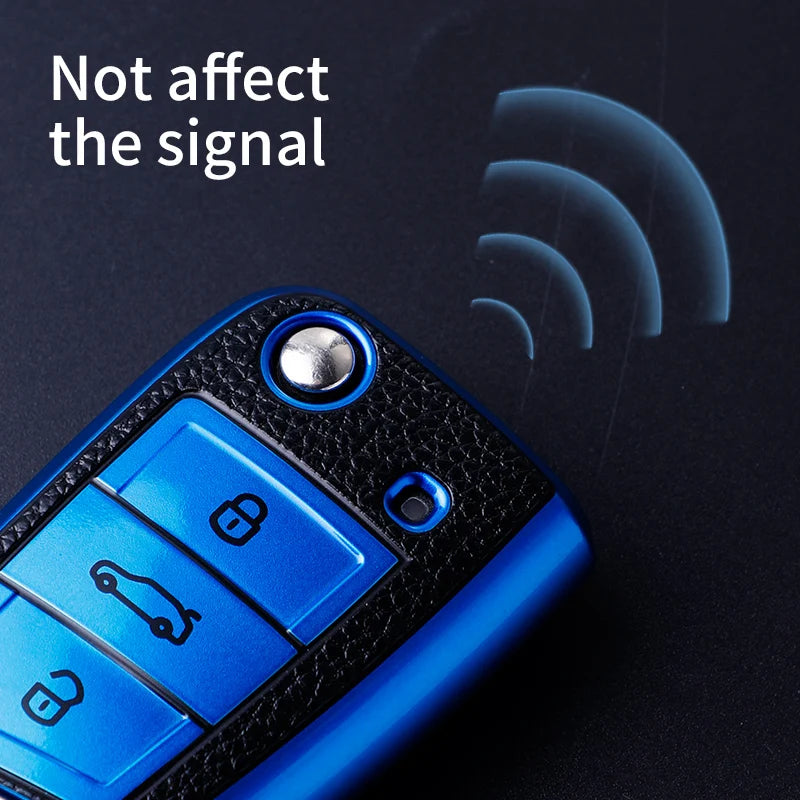 Car Key Cover Fob Case Shell For Volkswagen VW Polo Golf 7 MK7 Tiguan passat For Skoda Octavia Kodiaq Karoq For Seat Ateca Leon