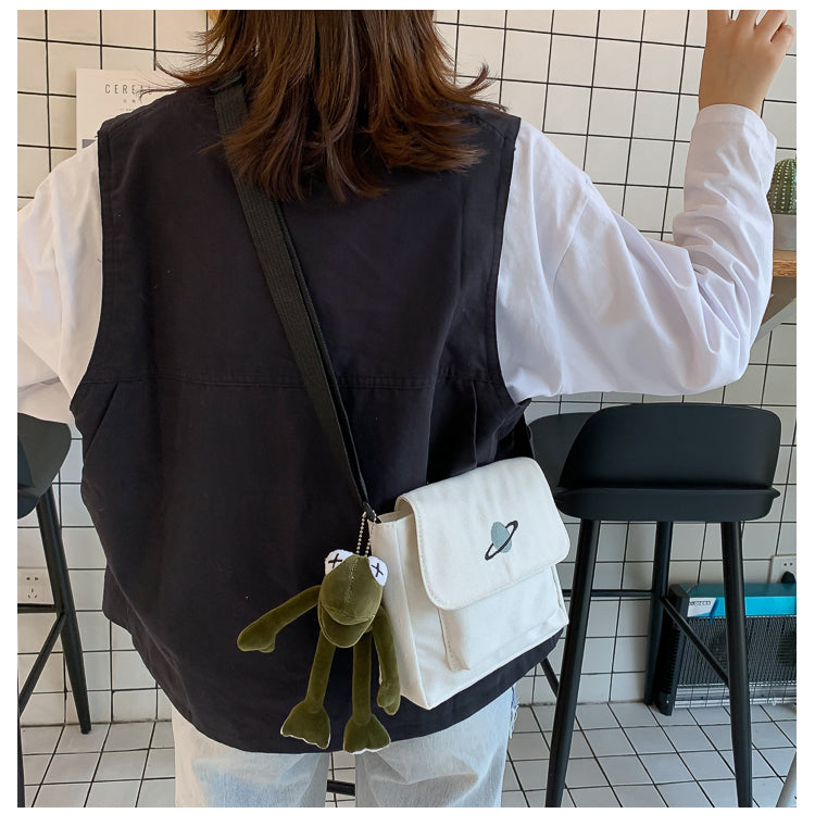 Casual Collage Student Messenger Bag Women Small Bag Canvas Shoulder Bag For Women Print Crossbody Bags Bolsas Sac - Tasawoq