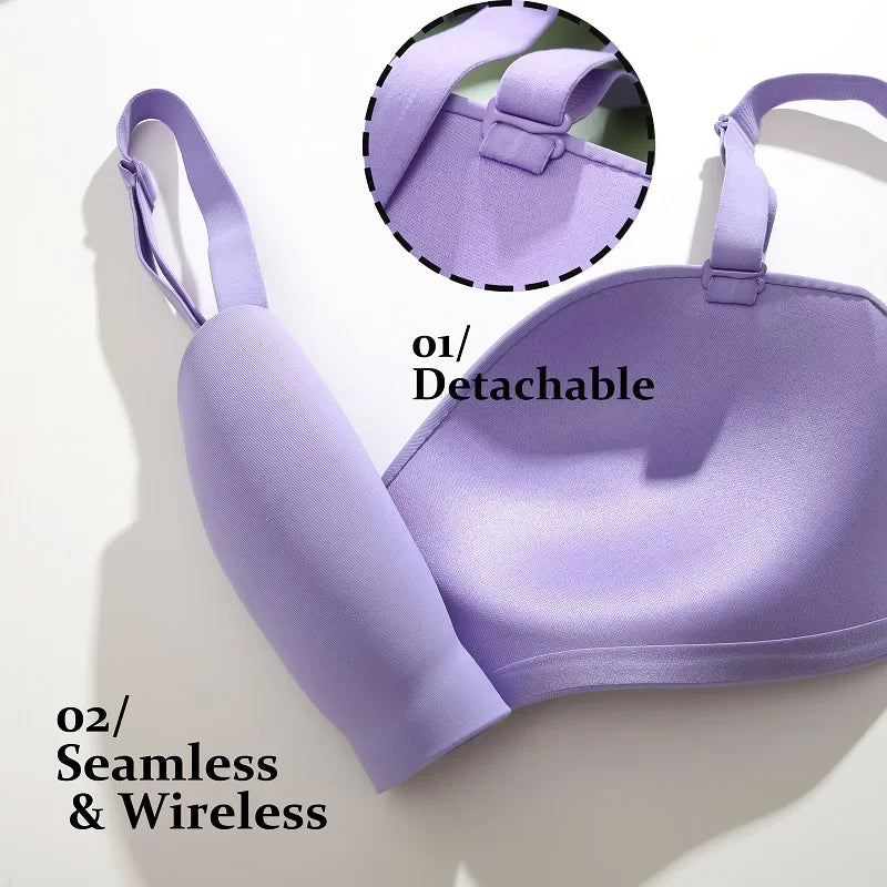 Women Sexy Seamless Bras Adjustable Push Up Brassiere No Steel Female Comfortable Underwear Ladies Solid Color Lingerie Bralette - Tasawoq