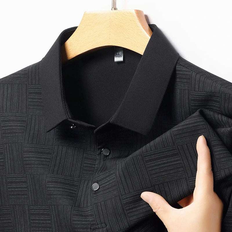 2024 Men's New Printed Business Casual Short sleeved POLO Shirt Fashion Short sleeved Comfortable and Breathable Top - Tasawoq