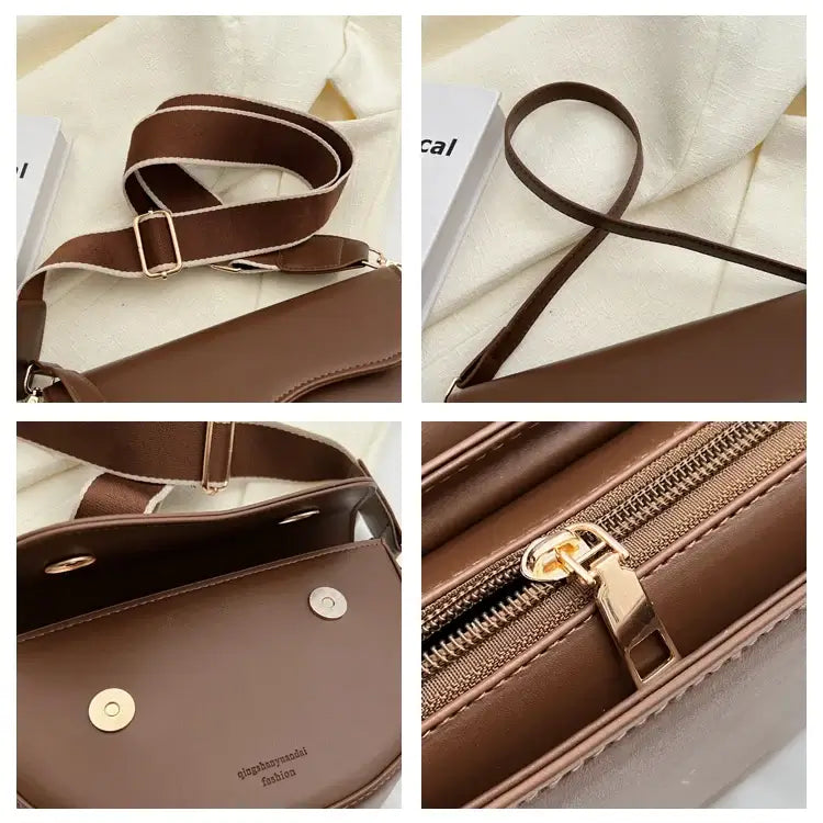 Small Leather Saddle Armpit Bags for Women Summer Chain Shoulder Crossbody Bag Ladies Vintage Underarm Handbags Woman bolsa - Tasawoq