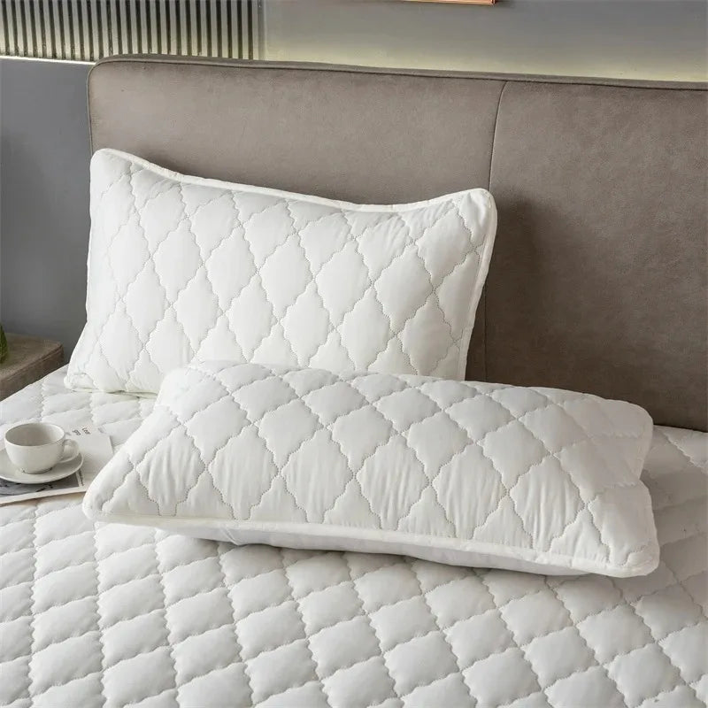 2 Pieces Waterproof Pillowcase Anti Stain Machine Washable Pillow Cover Bedroom Decoration Suitable For With Children And Pets - Tasawoq