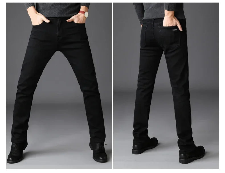 Men Classic Advanced Fashion Brand Jeans Jean Homme Man Soft Stretch Black Biker Masculino Denim Trousers Mens Pants Overalls - Tasawoq