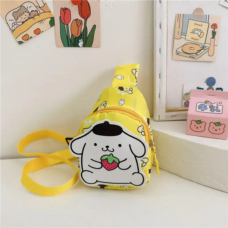 Kawaii Sanrio Hello Kitty Chest Bag Crossbody Bags Kuromi My Melody Cinnamoroll Messenger Shoulder Handbag for Women Toys Girls - Tasawoq