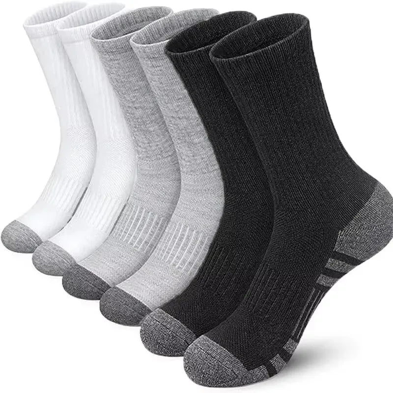 3 Pairs Men's Outdoor Gym Socks High Quality Comfortable Soft Ground-Gripping Football Large Size New Style - Tasawoq