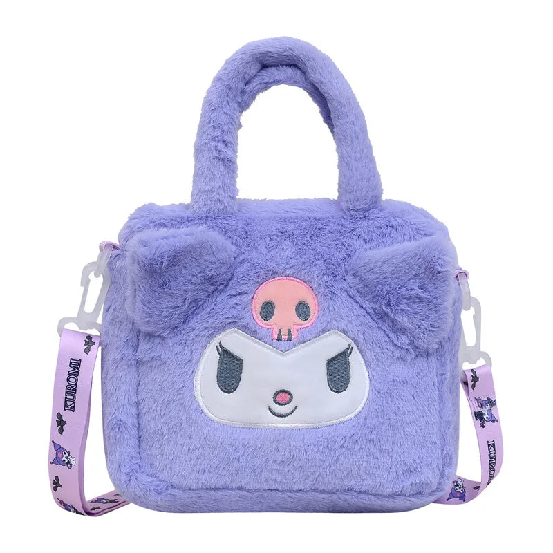 Sanrio Bag Kawaii Kuromi Cinnamoroll My Melody Cartoon Anime Plush Handbag Cosmetic Bag Travel Storage Bag Women Girl Gifts - Tasawoq