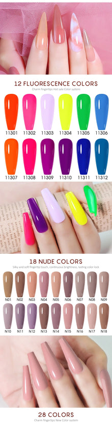 NAILCO 15ml Fresh Series Gel Nail Polish Design UV&LED Nail Gel Spring Summer Color Vernis Nail Art Glitter All For Manicure Set - Tasawoq