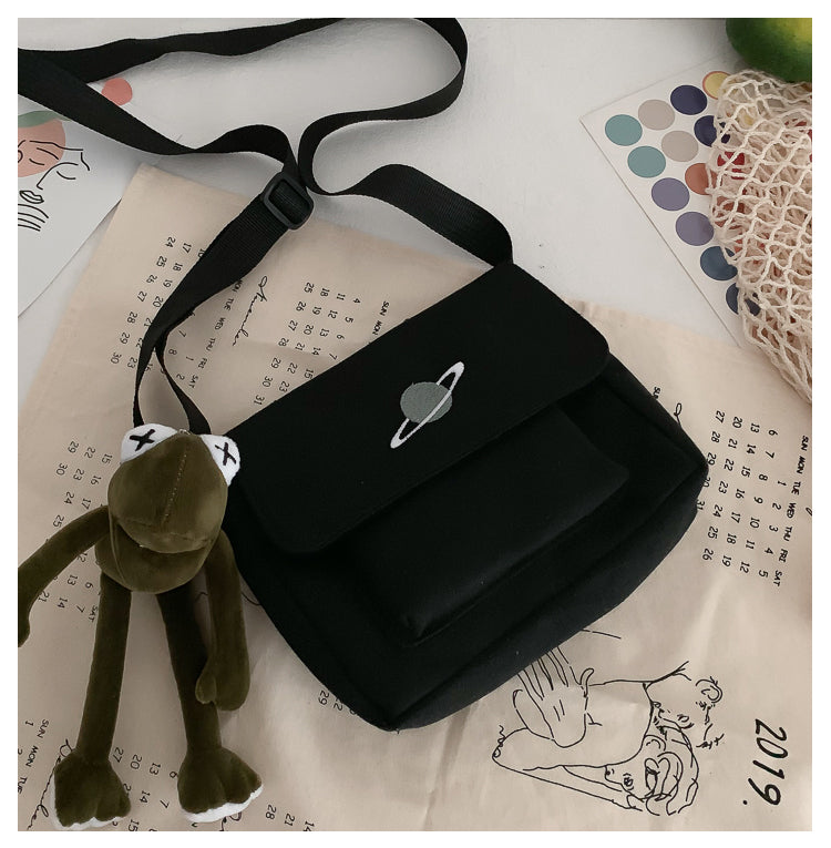 Casual Collage Student Messenger Bag Women Small Bag Canvas Shoulder Bag For Women Print Crossbody Bags Bolsas Sac - Tasawoq