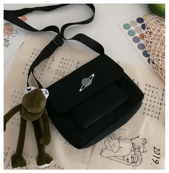 Casual Collage Student Messenger Bag Women Small Bag Canvas Shoulder Bag For Women Print Crossbody Bags Bolsas Sac - Tasawoq