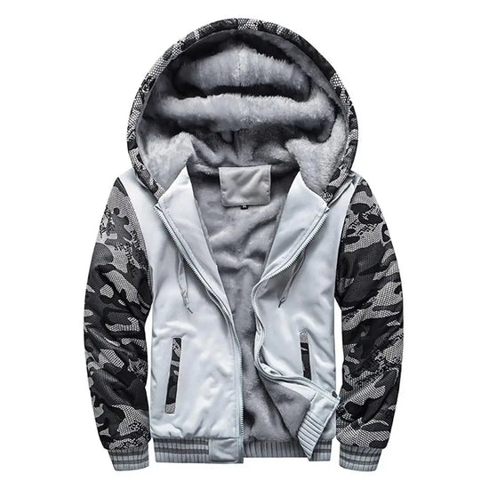 Men's Jacket Camouflage Thicken Winter Jackets for Men Fleece Long Sleeve Coat Man Casual Hoodies Streetwear Men's Coats - Tasawoq