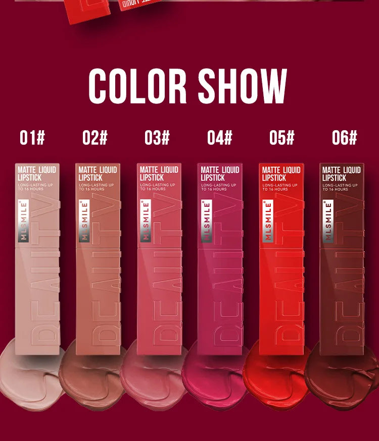 Matte Ink Liquid Lipstick Long Lasting Velvet Nude Lip Gloss Non-stick Cup Waterproof Lips Tint Waterproof Make Up - Tasawoq