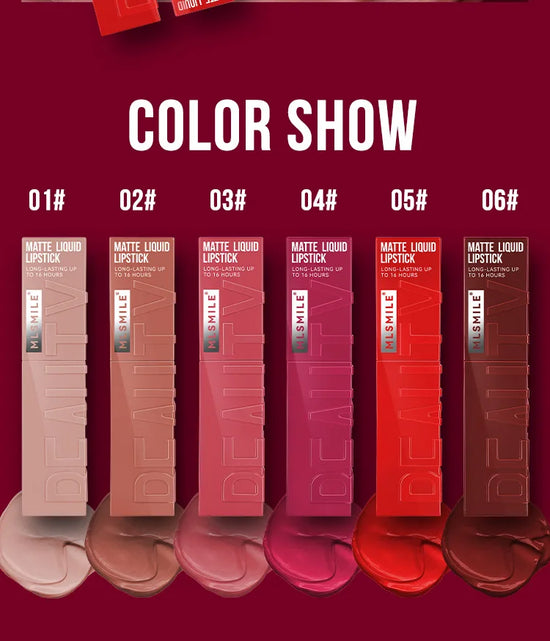 Matte Ink Liquid Lipstick Long Lasting Velvet Nude Lip Gloss Non-stick Cup Waterproof Lips Tint Waterproof Make Up - Tasawoq