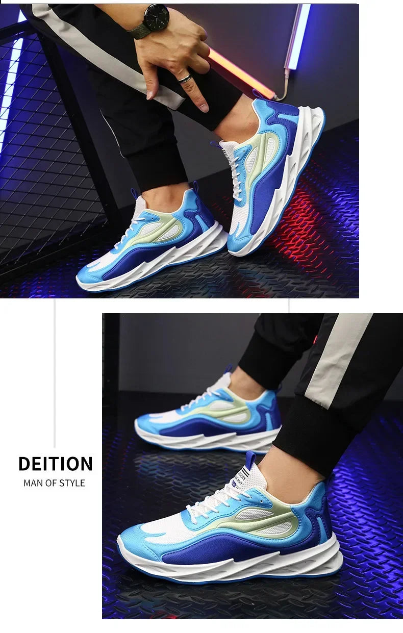 New Trendy Men's Sports Shoes Cushion Running Sneakers Outdoor Leisure Walking Jogging Trainers Soft Sole Breathable Footwear - Tasawoq