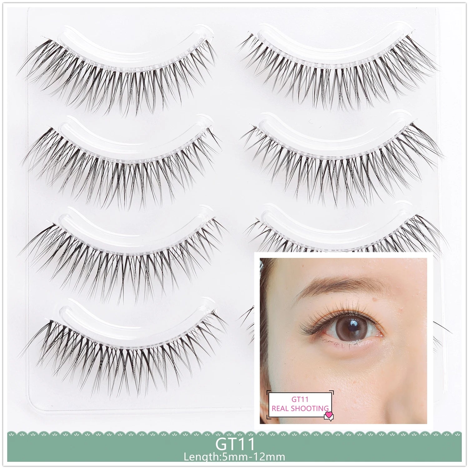4pairs Natural False Eyelashes Thin Band Hand Made Short Lighter Eyelash Cosplay Korean Fashion Wispy Extension Makeup Tools - Tasawoq