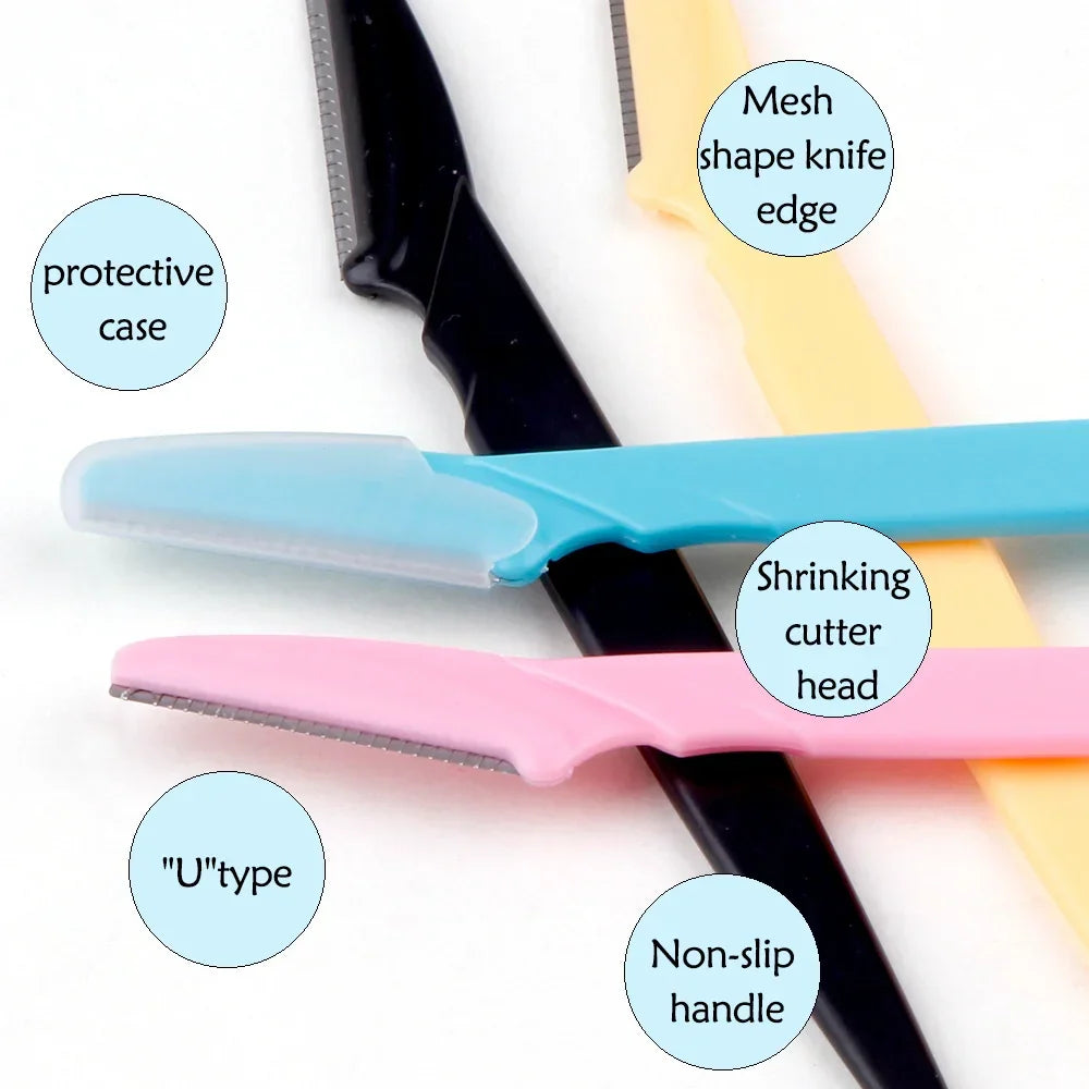 3/4/10Pcs Eyebrow Trimmer Face Blade Shaver Portable Eye Brow Epilation Hair Removal Safety Eyebrow Cutting Woman Makeup Tools - Tasawoq