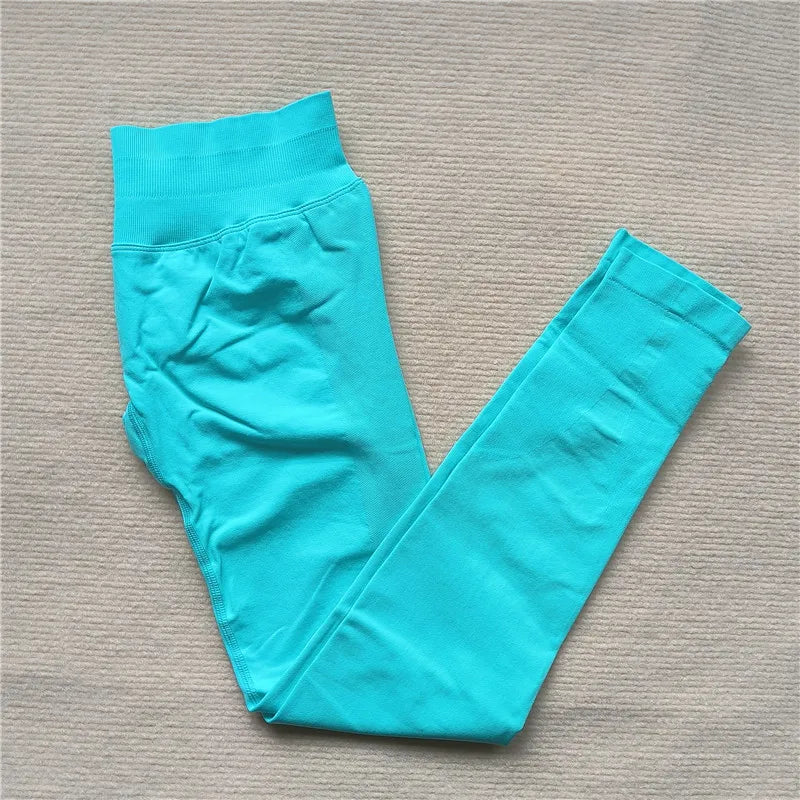 Seamless Sporty Leggings High Impact Yoga Leggings Fitness Pants Butt Lifting Tights Tummy Control Squat Proof Workout Tights - Tasawoq