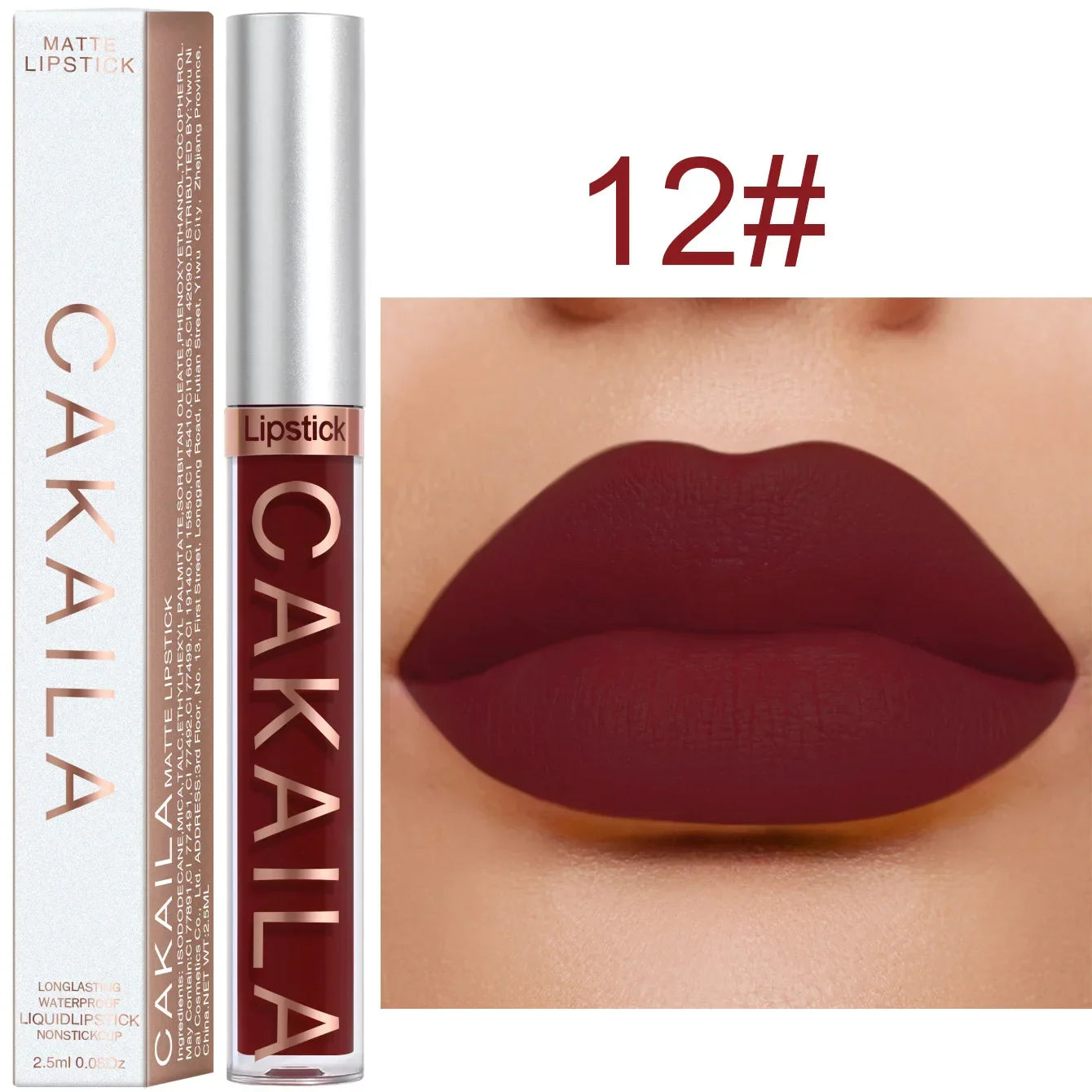 1PC Velvet Matte Lipstick Lip Gloss Light Red Liquid Lip Tint Cream Pigment Long Lasting Silky Texture Lips Women's Cosmetics - Tasawoq