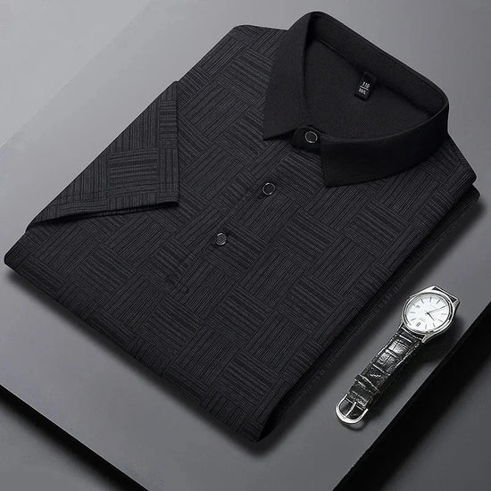 2024 Men's New Printed Business Casual Short sleeved POLO Shirt Fashion Short sleeved Comfortable and Breathable Top - Tasawoq