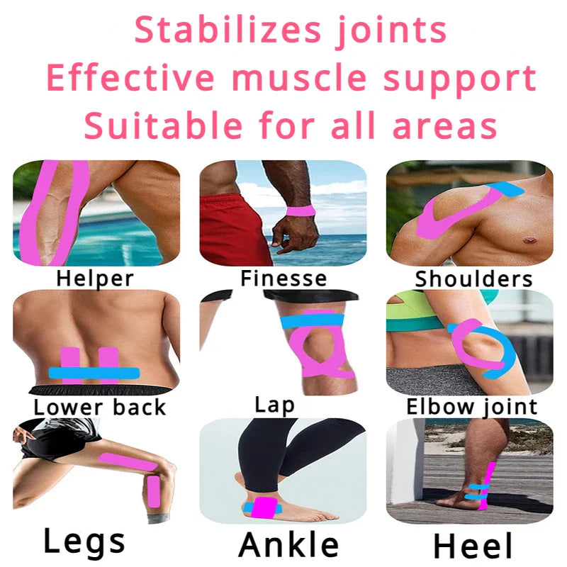 Sports Waterproof Kinesiology Tape Stickers Athletic Bandage Muscle Recovery Protector Strapping Pain Relief Tennis Gym - Tasawoq