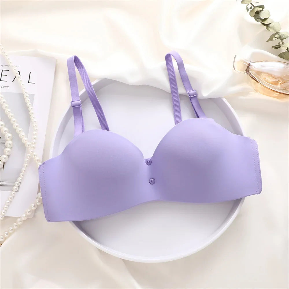 Women Sexy Seamless Bras Adjustable Push Up Brassiere No Steel Female Comfortable Underwear Ladies Solid Color Lingerie Bralette - Tasawoq