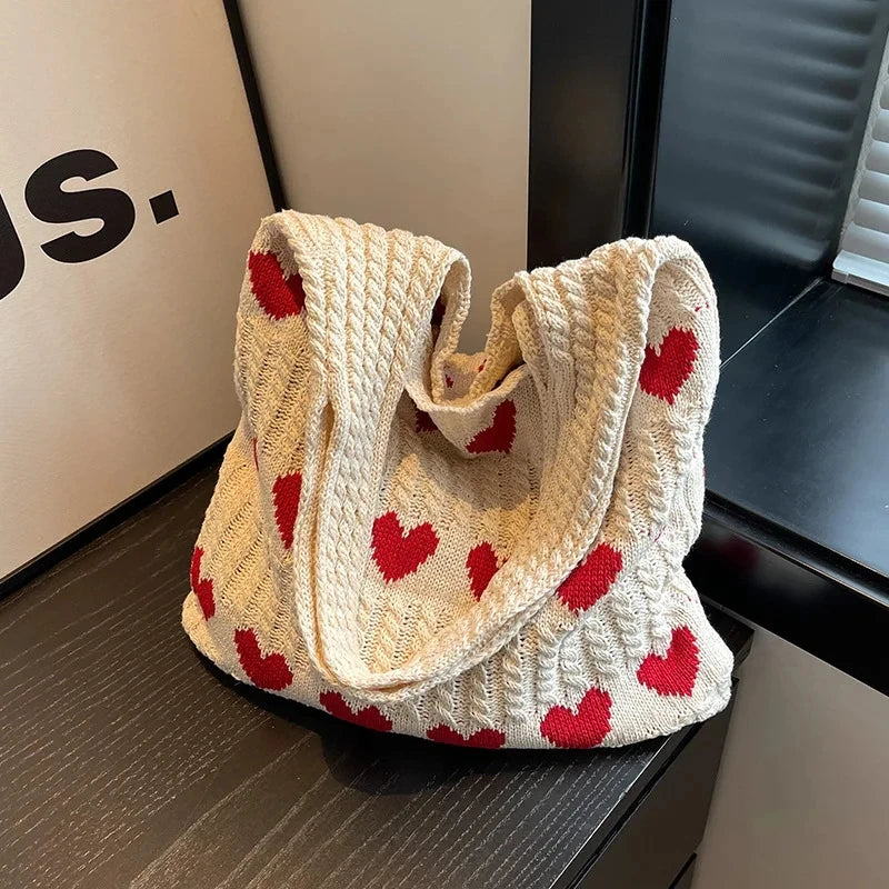 Summer Casual Woven Designer Knitted Handbags Female Shopper Totes Large Capacity Women's Shoulder Bag - Tasawoq