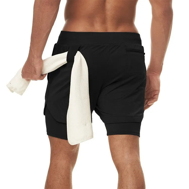 Camo Running Shorts Men Gym Sports Shorts 2 In 1 Quick Dry Workout Training Gym Fitness Jogging Short Pants Summer Men Shorts - Tasawoq