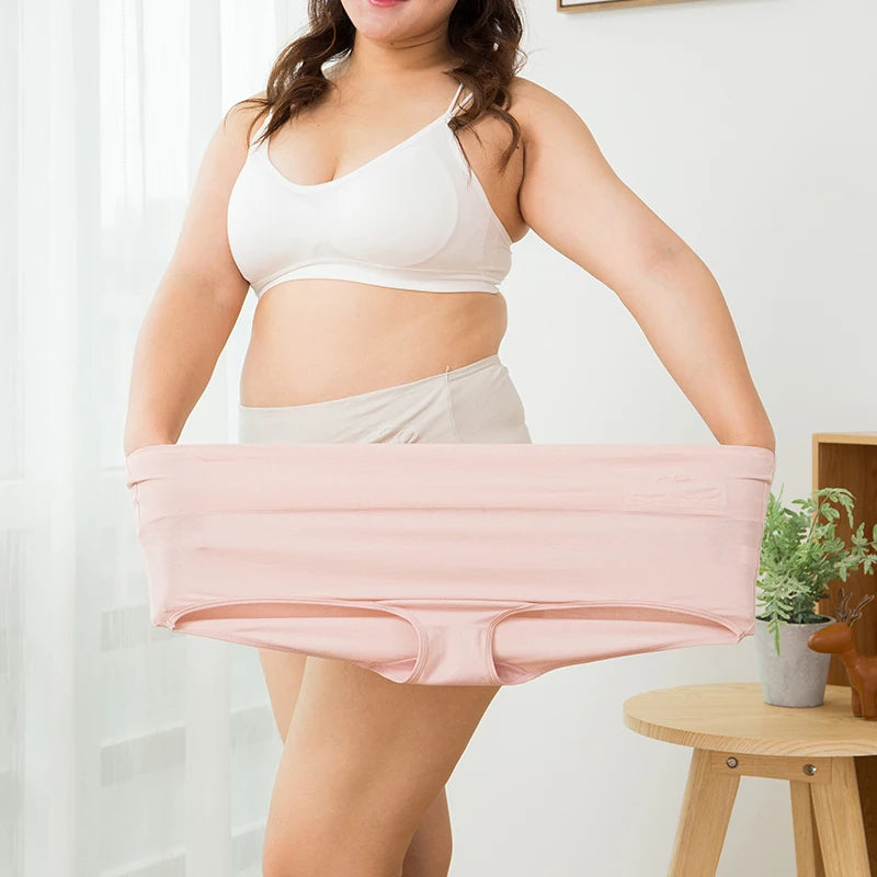 4PCS High Waist Cotton Panties Women Body Shaper Underwear Plus Size M-5XL Fashion Girls Briefs Seamless Sexy Female Lingerie - Tasawoq