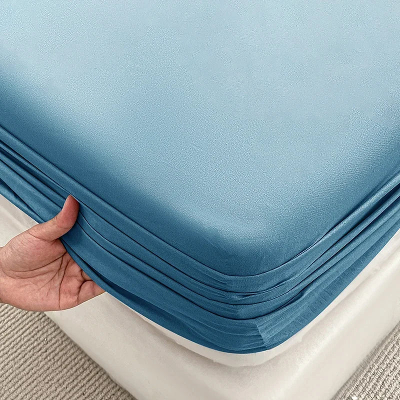 Double Bed Sheets Couple Elastic Fitted Sheet Microfiber Ultra-Soft Hotel Luxury Mattresses cover Queen single king Size - Tasawoq