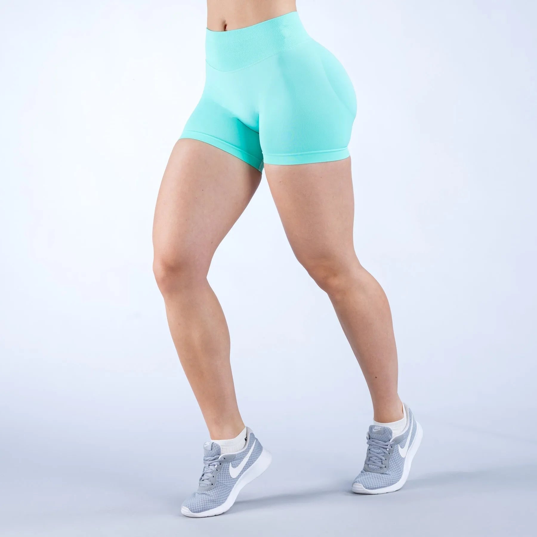 NCLAGEN Women Low Rise Impact Shorts Sports Workout Gym Running Seamless Leggings Scrunch Booty Hip Lifting Yoga Biker Shorts - Tasawoq