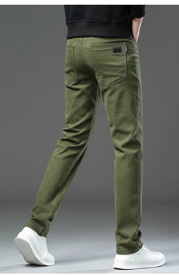 Fashion Loose Straight Business Casual Stretch Denim Pants Male Brand Trousers 3 Colors Plus Size Mens Clothing Slim Jeans 28-44 - Tasawoq