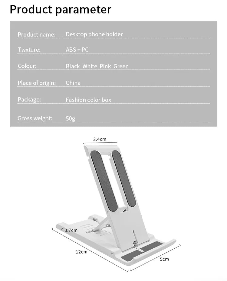 Desktop Phone Holder Stand Foldable Portable Tablet Stand Desk Lazy Bracket For iPhone 13 Pro iPad Mobile Phone Tablet below 12" - Tasawoq