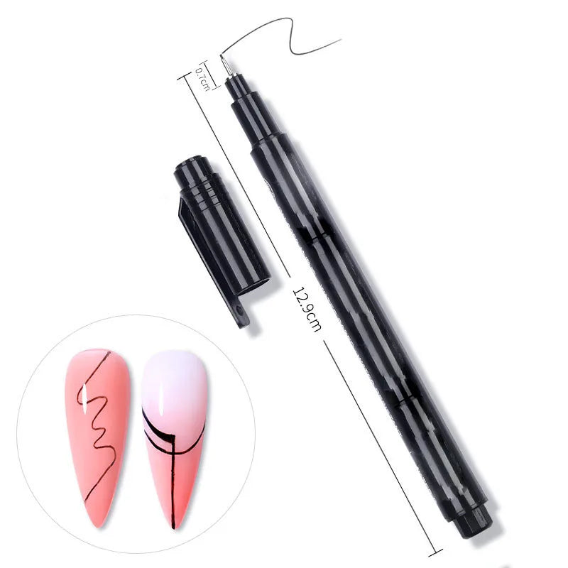 Nail Art Paintbrush With Ultra-fine Drawing Lines Edges Quick Drying Waterproof Acrylic Marker Pen Graffiti Pen - Tasawoq
