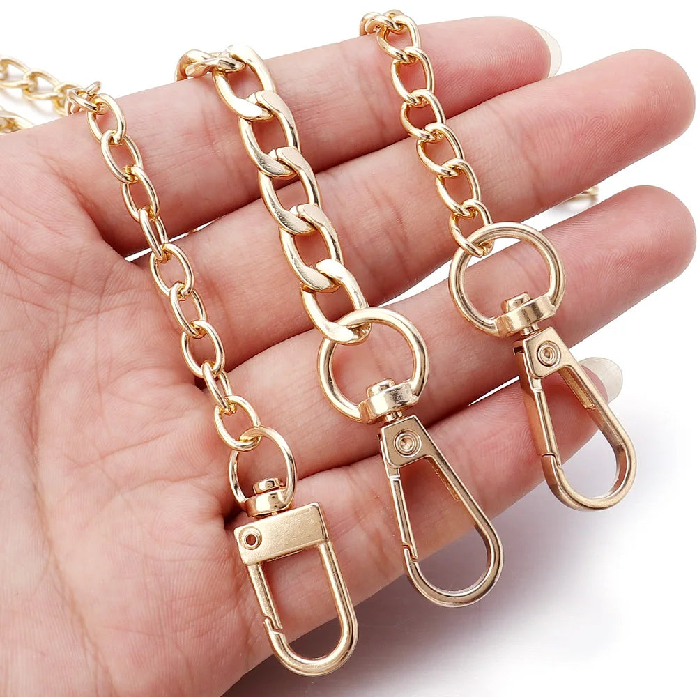 Metal Aluminum Replacement Bag Chain 20/40/80/120cm Women Shoulder strap for bags replace Crossbody chain Bag Accessories - Tasawoq