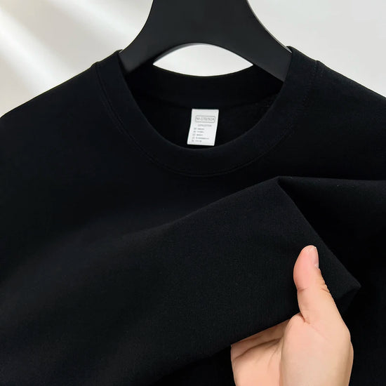 100% pure cotton summer high-end brand men's short sleeve round neck fashionable style half sleeved top breathable T-shirt - Tasawoq