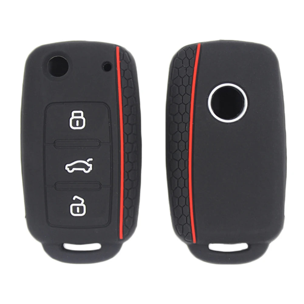 Silicone Car Key Fob Case Cover for Volkswagen Sagitar/Polo/Golf/Bora/Tiguan/TOUAREG/Phaeton/SEAT/Skoda Key Fob Cover