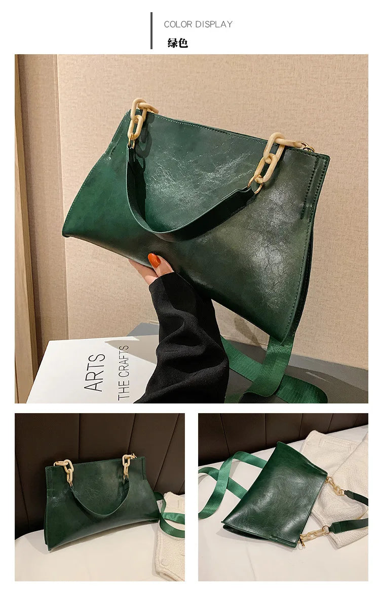 2024 New Design Handbags Women Shoulder Bag Soft Synthetic Leather Crossbody Large Capacity Fashion Female Underarm Bags - Tasawoq