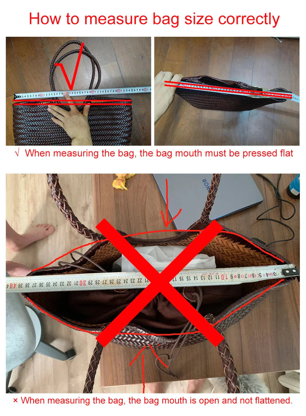 Handbags Women's Genuine Leather Shoulder Bag Weaving Casual Shopping Bag Vintage Big Tote Purse Cowhide Cross Hand Bags Lady - Tasawoq